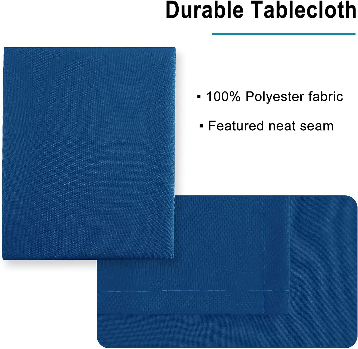 Hiasan Table Cloth Rectangle - Waterproof and Washable Fabric Tablecloth for Dining Room Kitchen and Outdoor Use, Royal Blue, 70 x 90 Inch