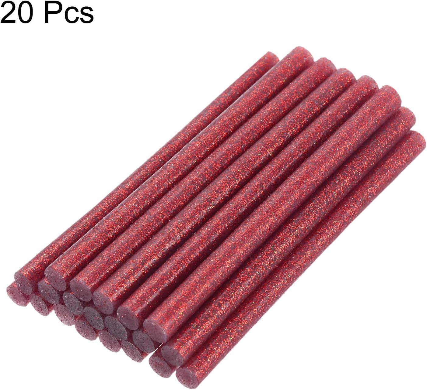 uxcell 20pcs Hot Glue Sticks for Glue Gun 11mm/0.43-inch x 11-inch Mini Hot Melt Adhesive Glue Stick Glitter Red