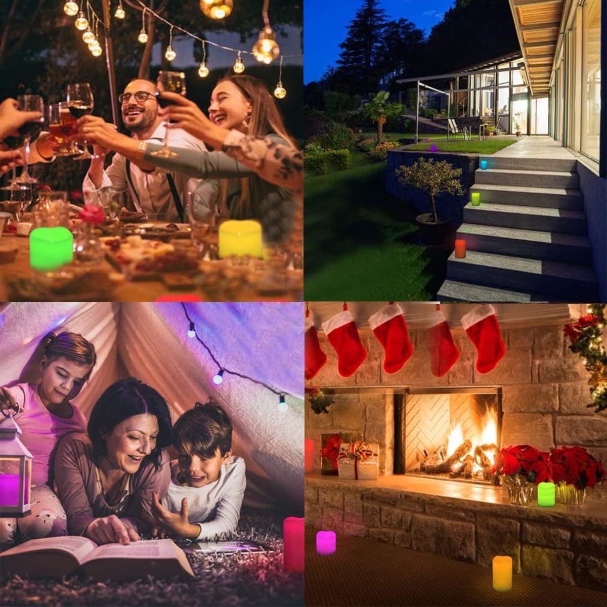 Enido Flameless Candles, Color Changing LED Candles(D: 3" x H: 4" 5" 6") Battery Operated Outdoor Waterpoof Candles Plastic Pack of 9 Flameless Pillar Candles
