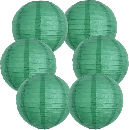 BEISHIDA 12-Inch Green Round Paper Lanterns Hanging Decorative Chinese Paper Lanterns Lamp for Birthday Wedding Party Irish Party Saint Patricks Day Decoration and Baby Bridal Shower（6 Packs）