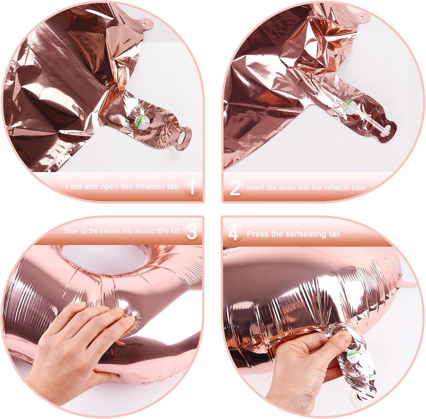 Rose Gold 40 Inch Mylar Foil Number 6 Balloon, Birthday Digital Balloons for 6 16 Boy Girl Party Decorations Supplies, Rose Gold Big Helium Balloon Numbers for 26 36 46 60 Men Women Anniversary