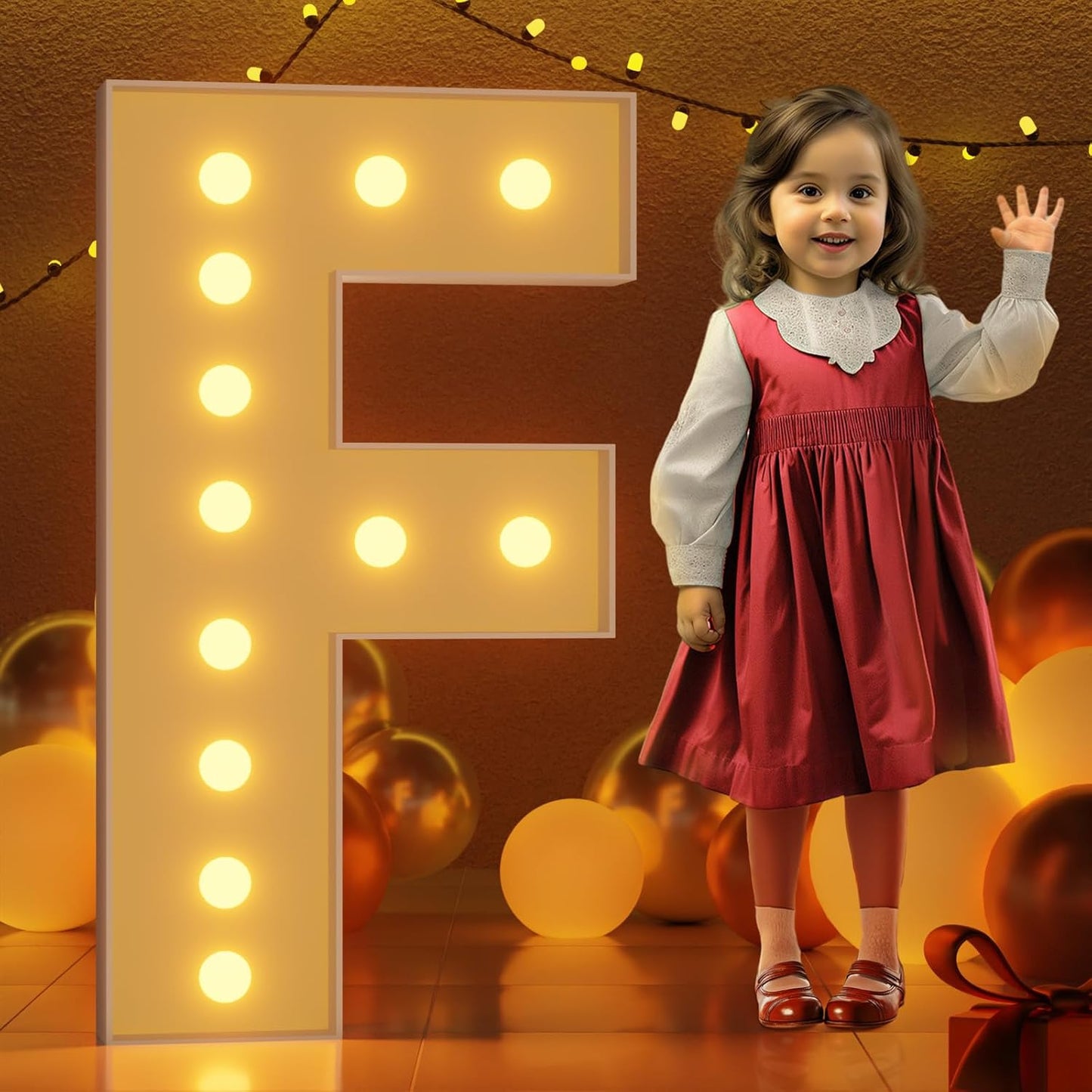 Marquee Letters 4 Feet Tall Large Light Up Letters F Happy Birthday Decorations Marry Me Engagement Party Decor Yellow Light Birthday Decorations Balloon Arch Kit Foam Sign F