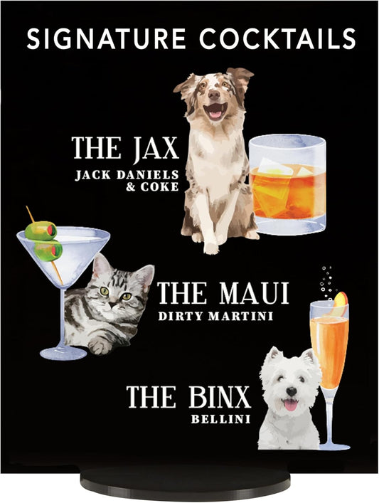 Pet Signature Drink Wedding Signs