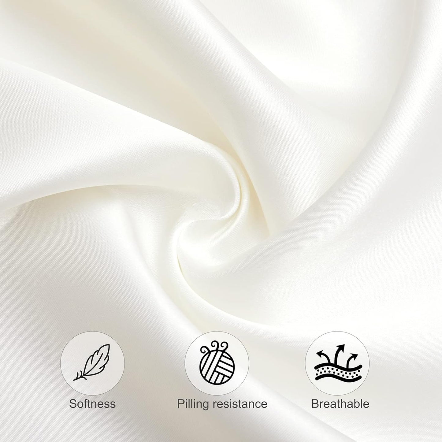 Horbaunal 30 Pack Ivory Satin Napkins 17 x 17 Inch, Square Soft Table Dinner Napkins, Silky Cloth Napkins Table Decoration for Weddings Banquets Parties