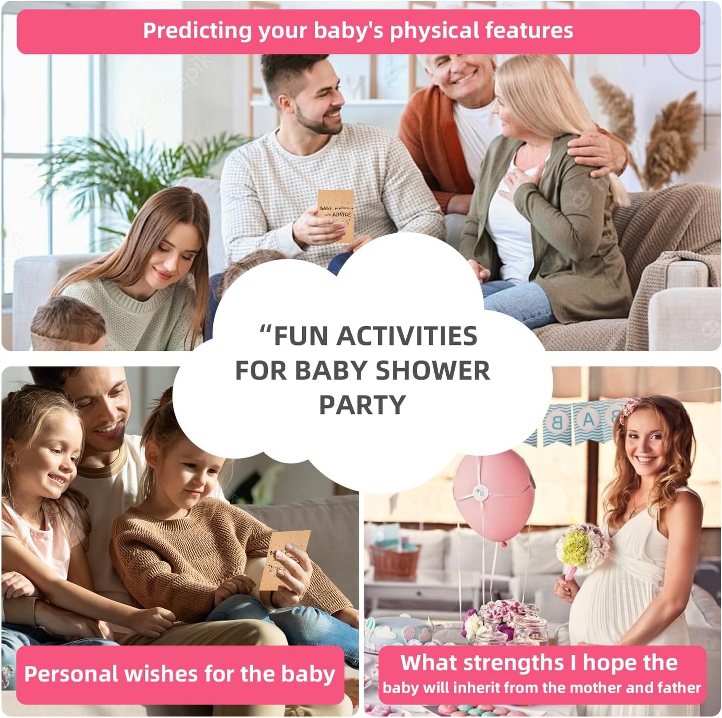 Baby Predictions and Advice Cards, Baby Prediction Card for Parents To Be, Baby Shower Advice Cards Keepsake Box, Baby Shower Game Gender Neutral Guessing Activities