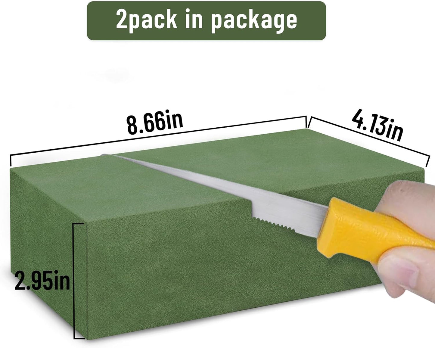 Max Shape Floral Foam Blocks Large 9 Inch,Pack 2 of Wet Floral Foam Bricks,Flower Foam for Artificial Flowers and Wedding Holiday Decorations (2)