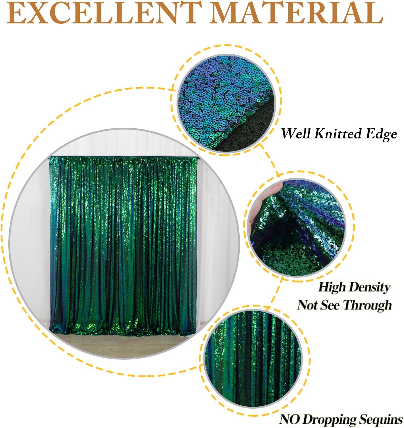 ShinyBeauty Iridescent Green Sequin Backdrop 5FTx10FT - Sparkling Photo Background for Parties, Weddings, Events -Durable, Non-Shedding Fabric - Perfect for Studio and Home Use Happy Birthday Backdrop
