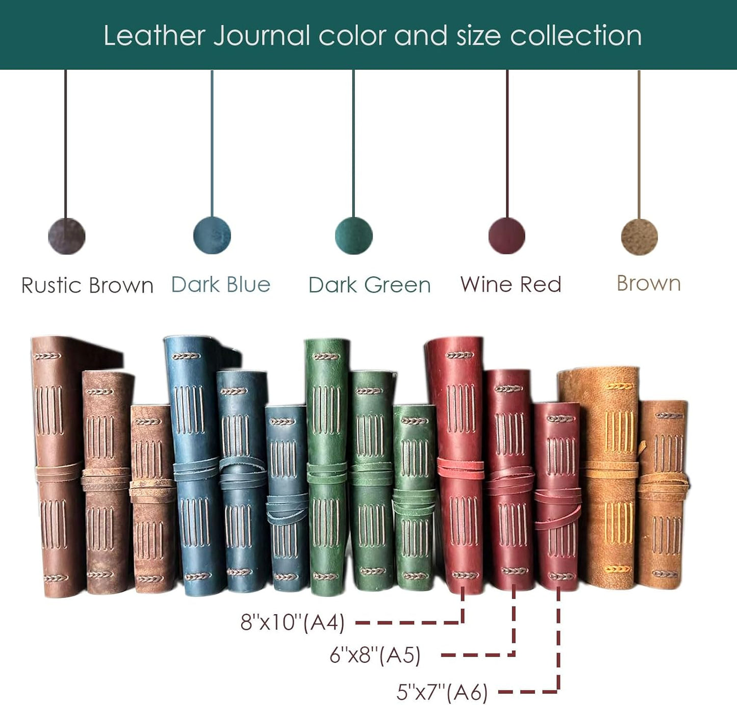 Brown Notebook Journal - Best Genuine Cool Leather Journals for writers Small Size Diary 5.5x7.5 Inch, Notepad For Man and Women, Gifts,Work,Traveler,Personal