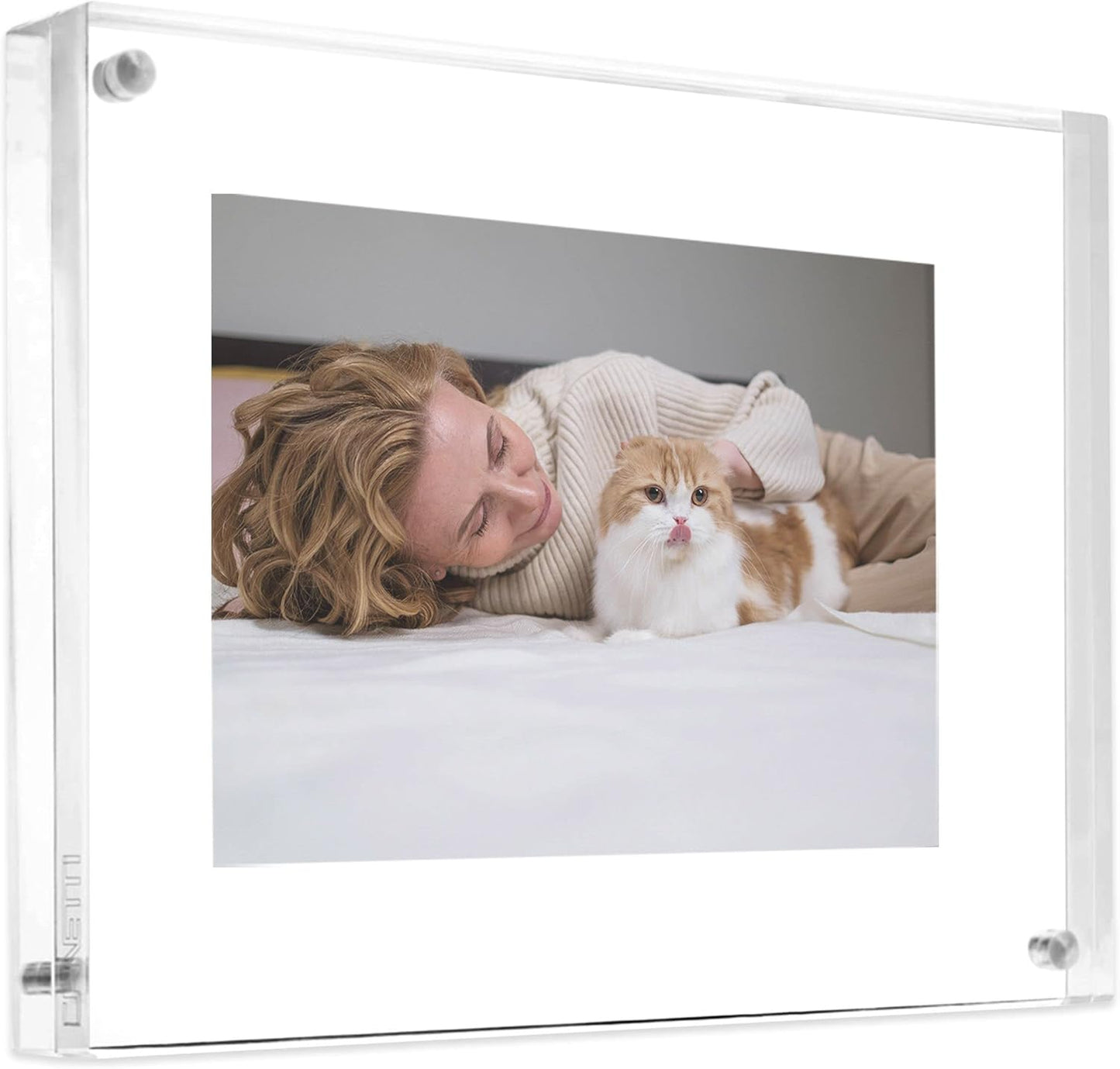 Canetti Original Magnet Picture Frame - Crystal Clear Acrylic Glass Table Top Photo Frame