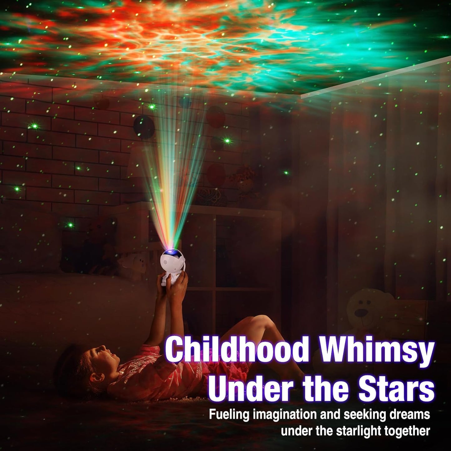 Astronaut Galaxy Projector Night Light – White Astronaut Holding Star, Star Projector Galaxy Lamp for Kids Bedroom, Space Decor & Gift