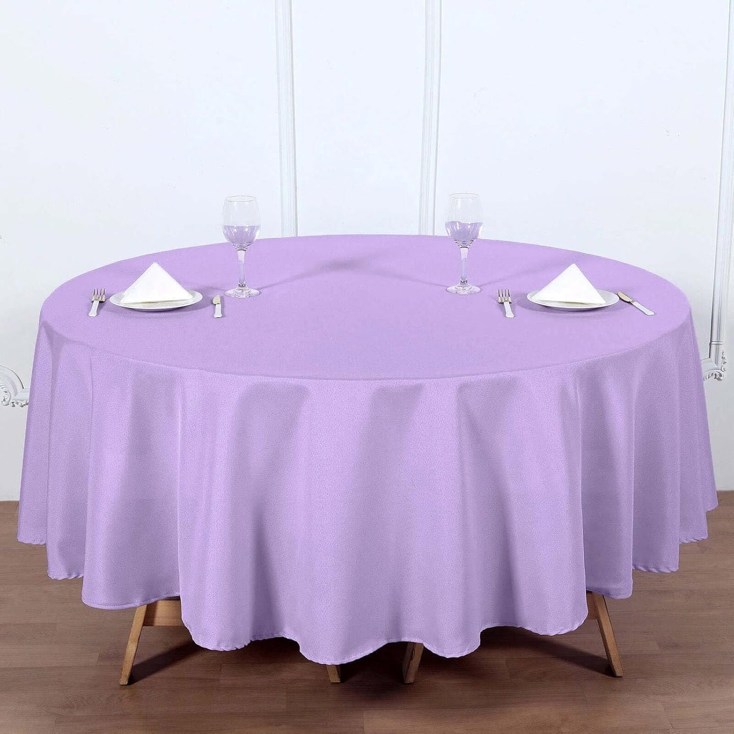 Efavormart Round Tablecloth, 90 Inch Stain & Wrinkle Resistant Washable Table Cloth, Decorative Polyester Fabric Table Cover for Banquet, Wedding, Dining- Lavender