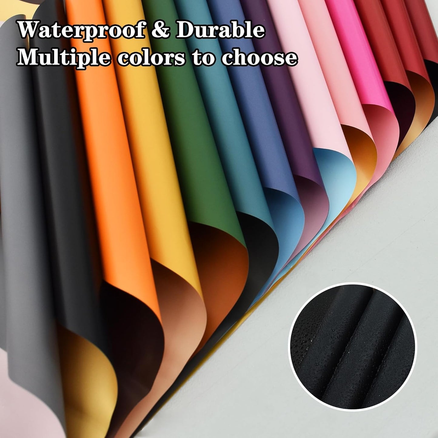 BEISHIDA 20Pcs Gold and Kahki Double Sided Floral Wrapping Paper Matte Waterproof Flower Bouquet Wrapping Paper for Floral Wrap Florist Packing Supplies Birthday Valentine's Christmas Gift Wrapping