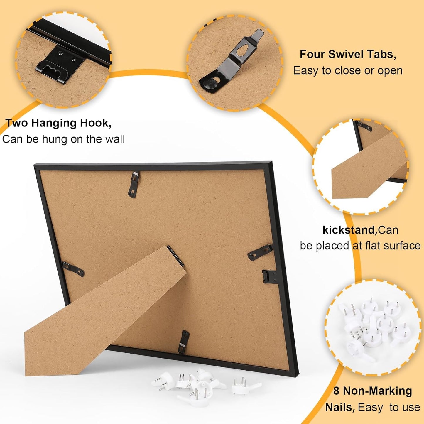 YixangDD 12 PACK Certificate Frames 8.5 x 11, Black Diploma Frame Document Frame with Clear Plexiglass, Picture Frames for Tabletop and Wall Display