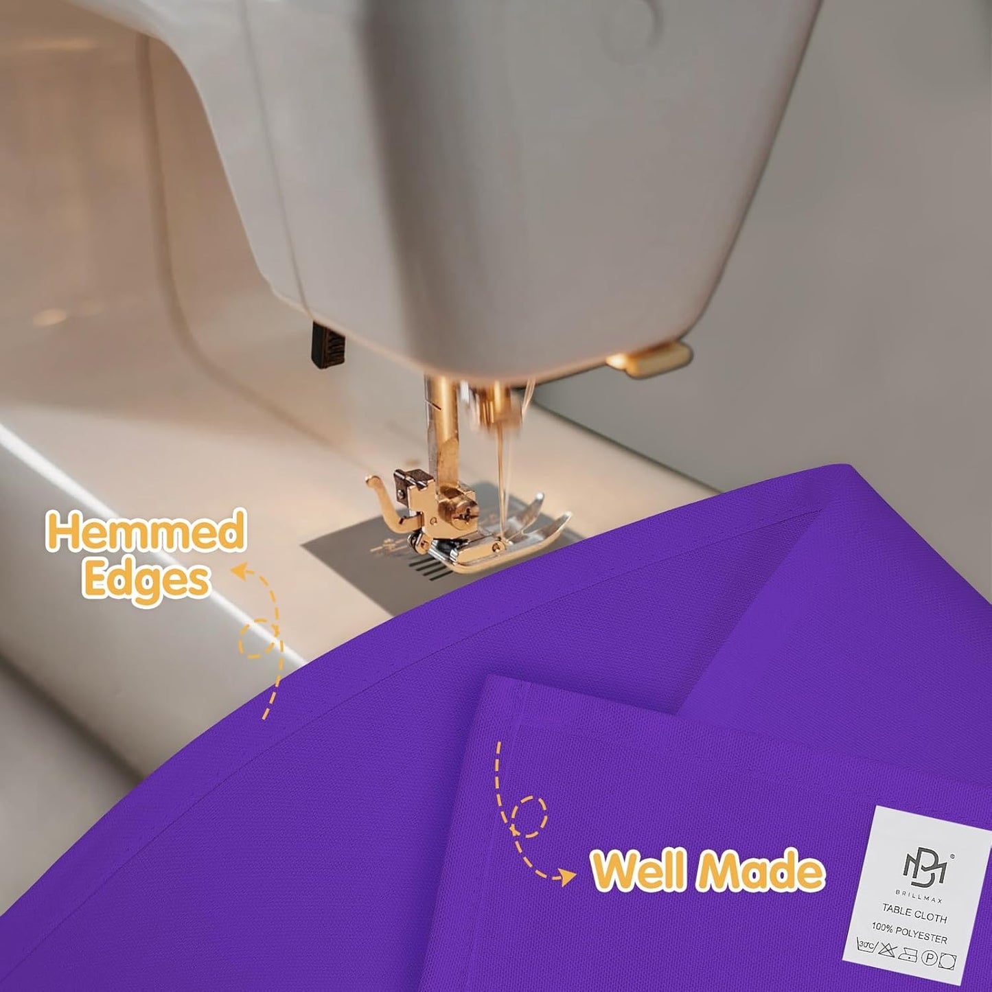 BRILLMAX 6 Pack Purple Tablecloths for 6 Foot Rectangle Tables 90 x 132 Inch - 6ft Rectangular Bulk Linen Polyester Fabric Washable Cloth Cover for Wedding Reception Banquet Birthday Party