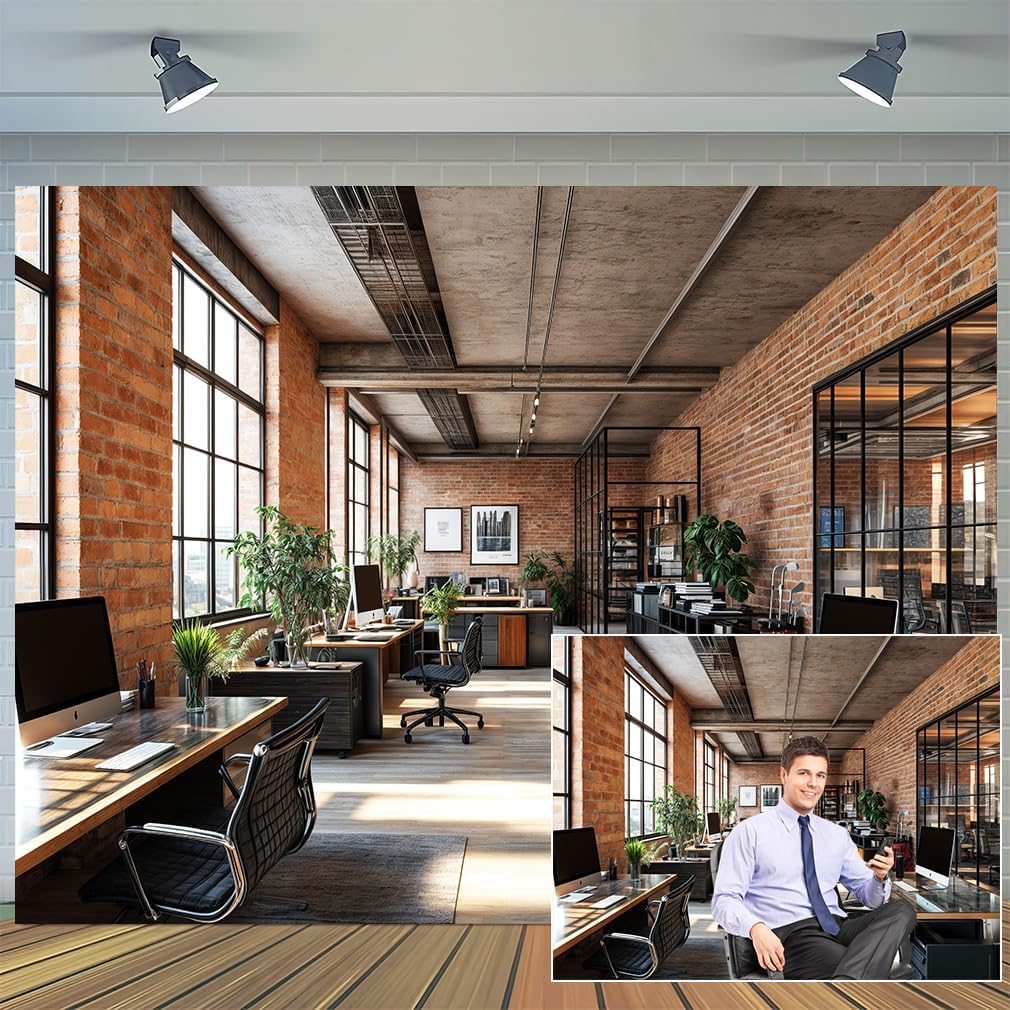 5X4ft Office Video Photo Backdrop Photography Background for Recording Conference, Zoom Home Podcast Backdrops Photo Booth Prop Decorations Wall Decor Tablecloth