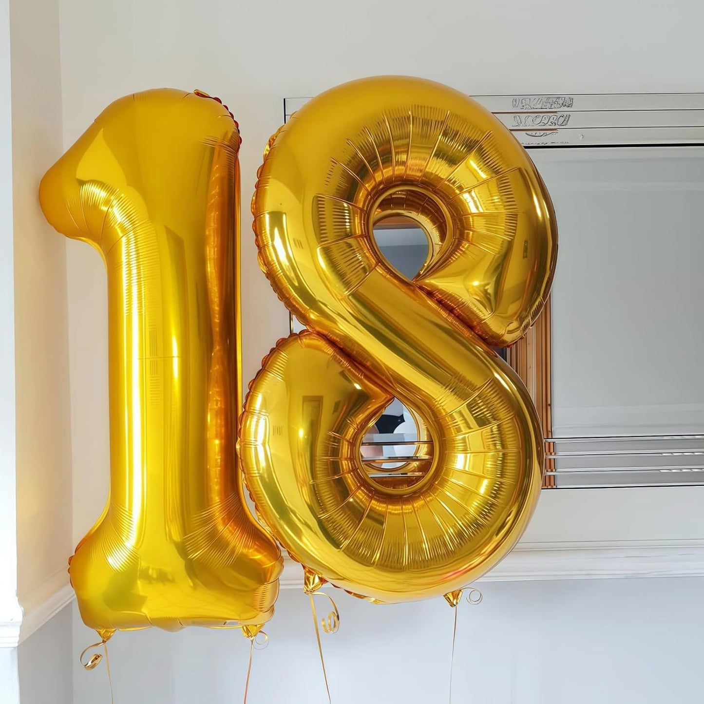 Gold 3 Balloon Number,40 Inch Number 3 Balloon Large Gold 3 Foil Mylar Helium Balloon for Birthday Party Decorations