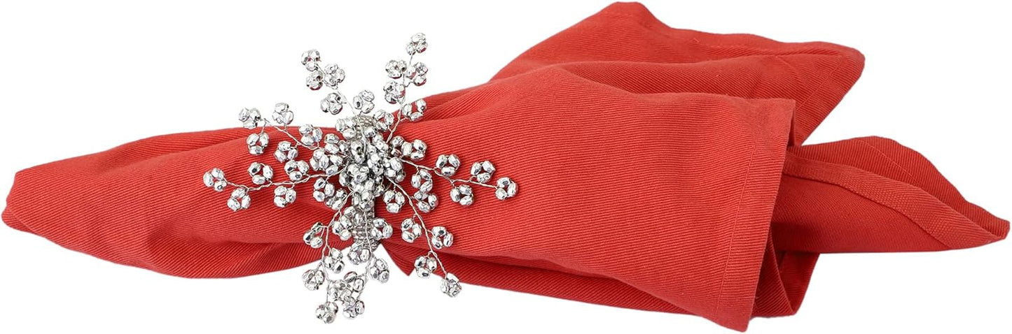 Napkin Rings Set of 12 for Dining Table Decoration Parties Everyday Metal Napkin Holder Silver (Pack of 12)