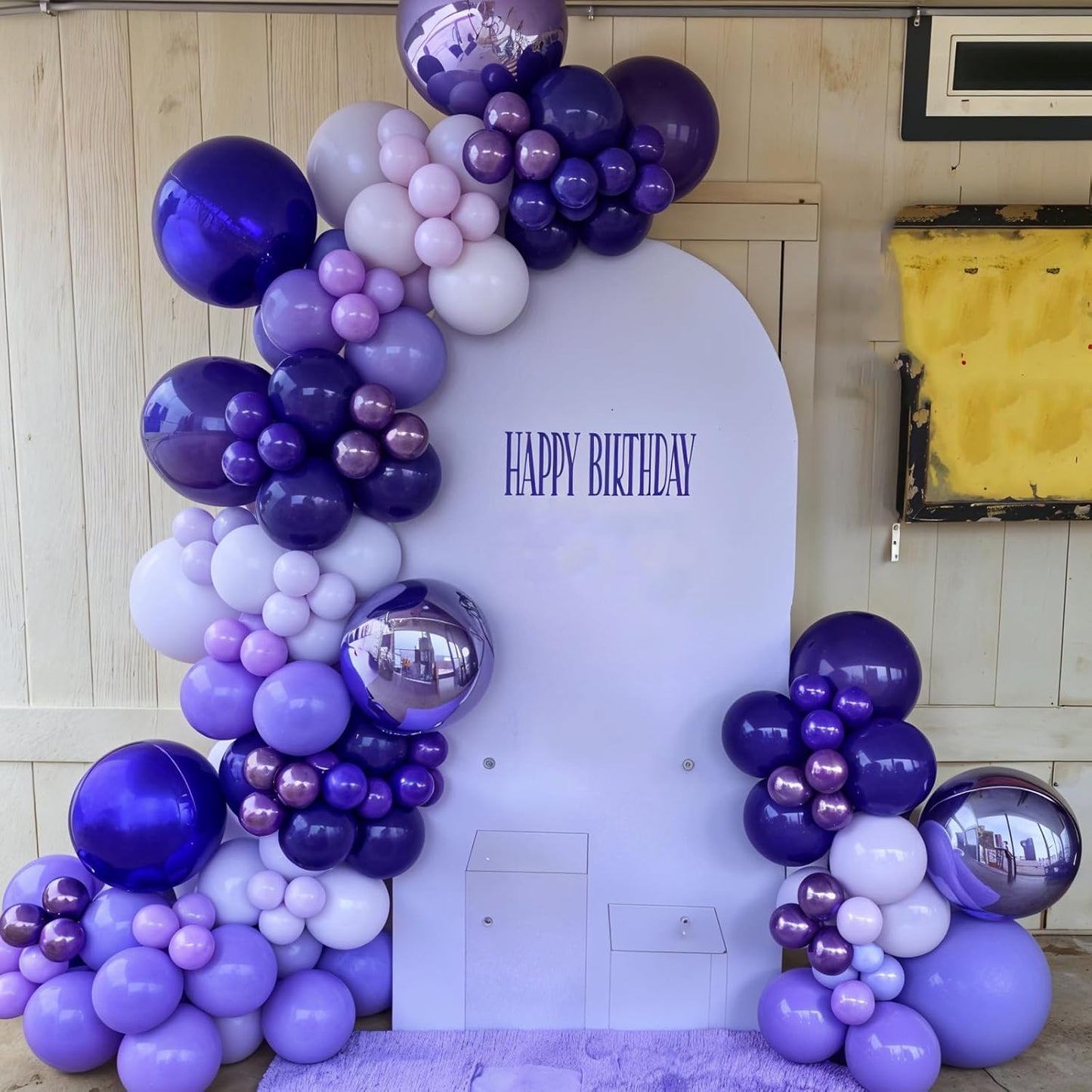 Purple Balloons, 60pcs Metallic Purple Balloons With Matte Macaron Heart Latex Balloon Confetti Balloon Birthday Baby Shower Party Wedding Bridal Shower Bachelorette Engagement Anniversary Decorations