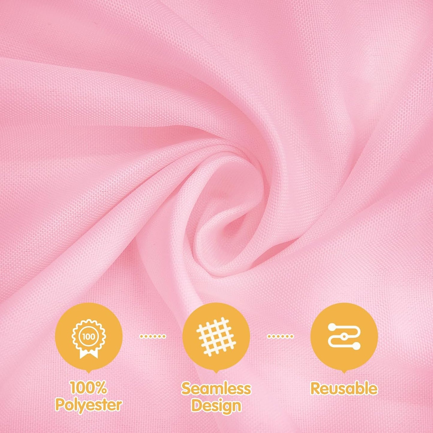 BRILLMAX 6 Pack Pink Round Tablecloths 132 Inch - Circle Bulk Linen Polyester Fabric Washable Table Cloth Cover for Wedding Reception Banquet Birthday Party Buffet Restaurant
