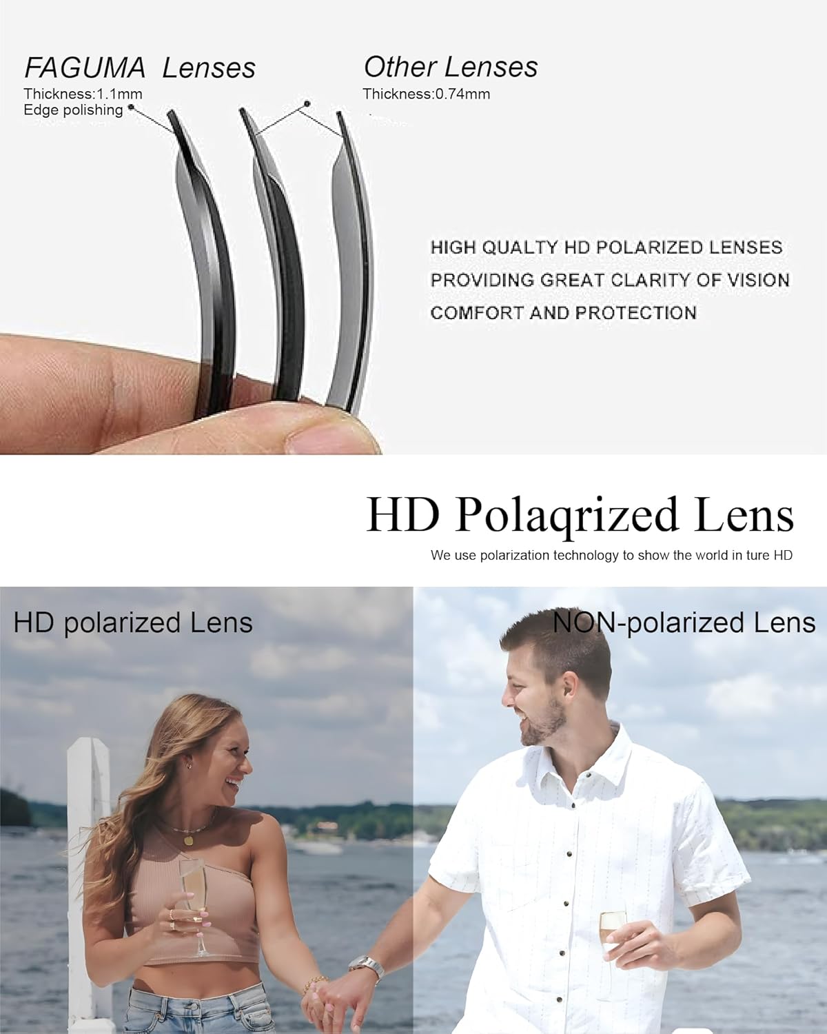 Bride and Groom Polarized Sunglasses for Wedding – UV400 Protection, Lightweight & Stylish Couple Sunglasses