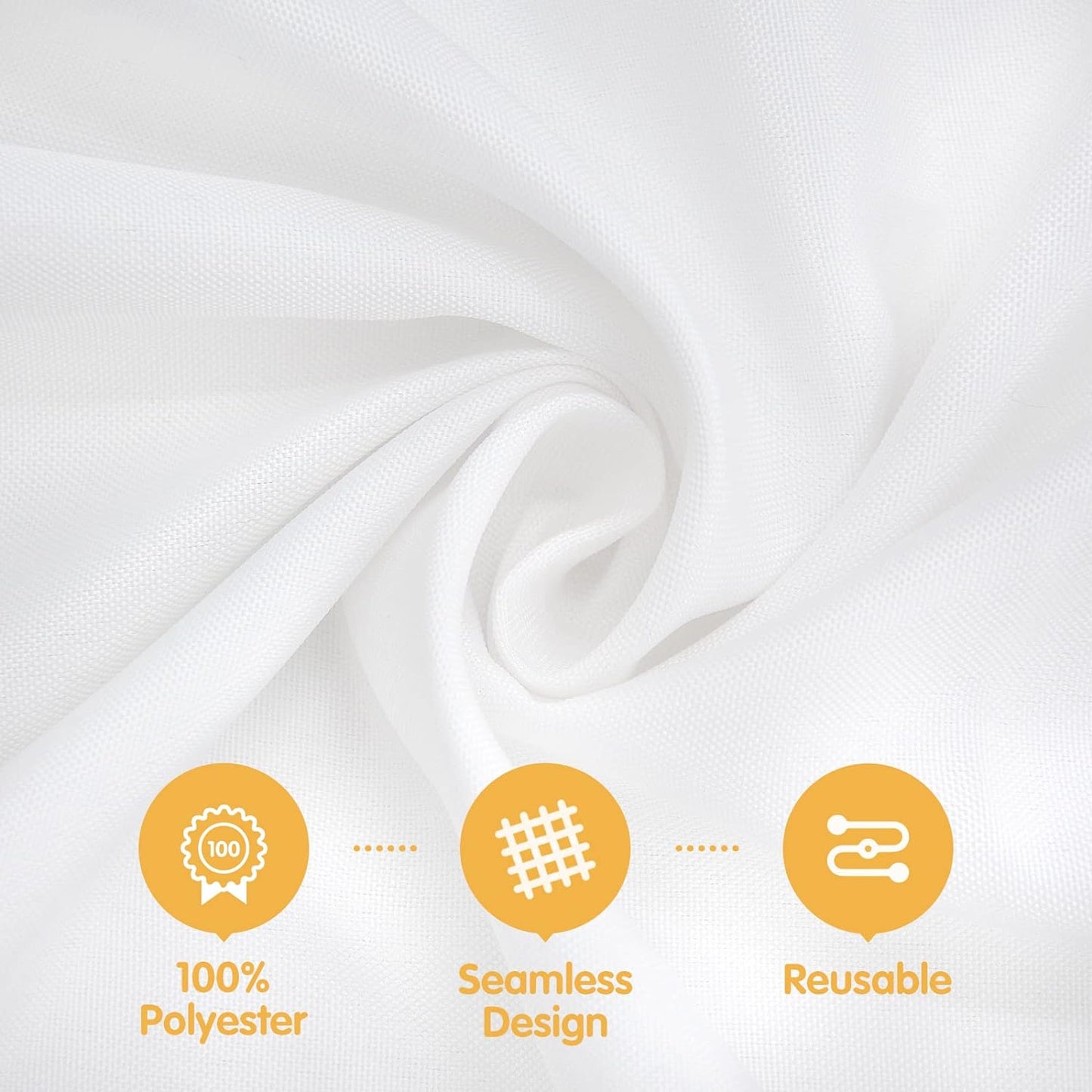 BRILLMAX 10 Pack White Round Tablecloths 90 Inch - Circle Bulk Linen Polyester Fabric Washable Table Cloth Cover for Wedding Reception Banquet Birthday Party Buffet Restaurant