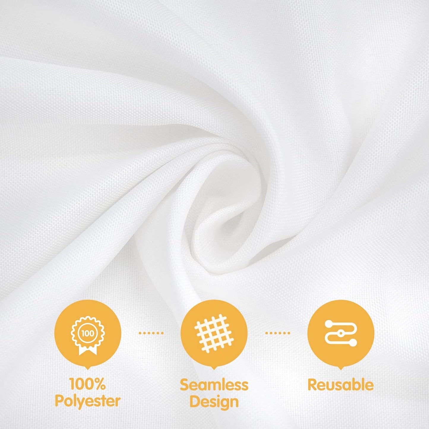 BRILLMAX 6 Pack White Tablecloths for 6 Foot Rectangle Tables 60 x 102 Inch - 6ft Rectangular Bulk Linen Polyester Fabric Washable Cloth Cover for Wedding Reception Banquet Birthday Party