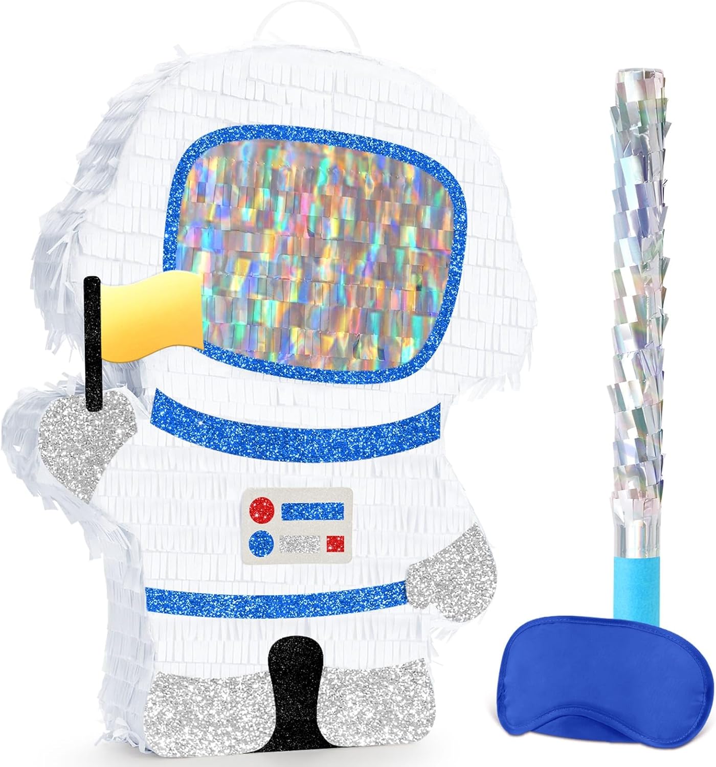 WERNNSAI Astronaut Piñata - Space Party Decorations Space Piñata Bundle with Blindfold and Bat Boy Birthday Decorations for Kids Family Birthday Games Supplies