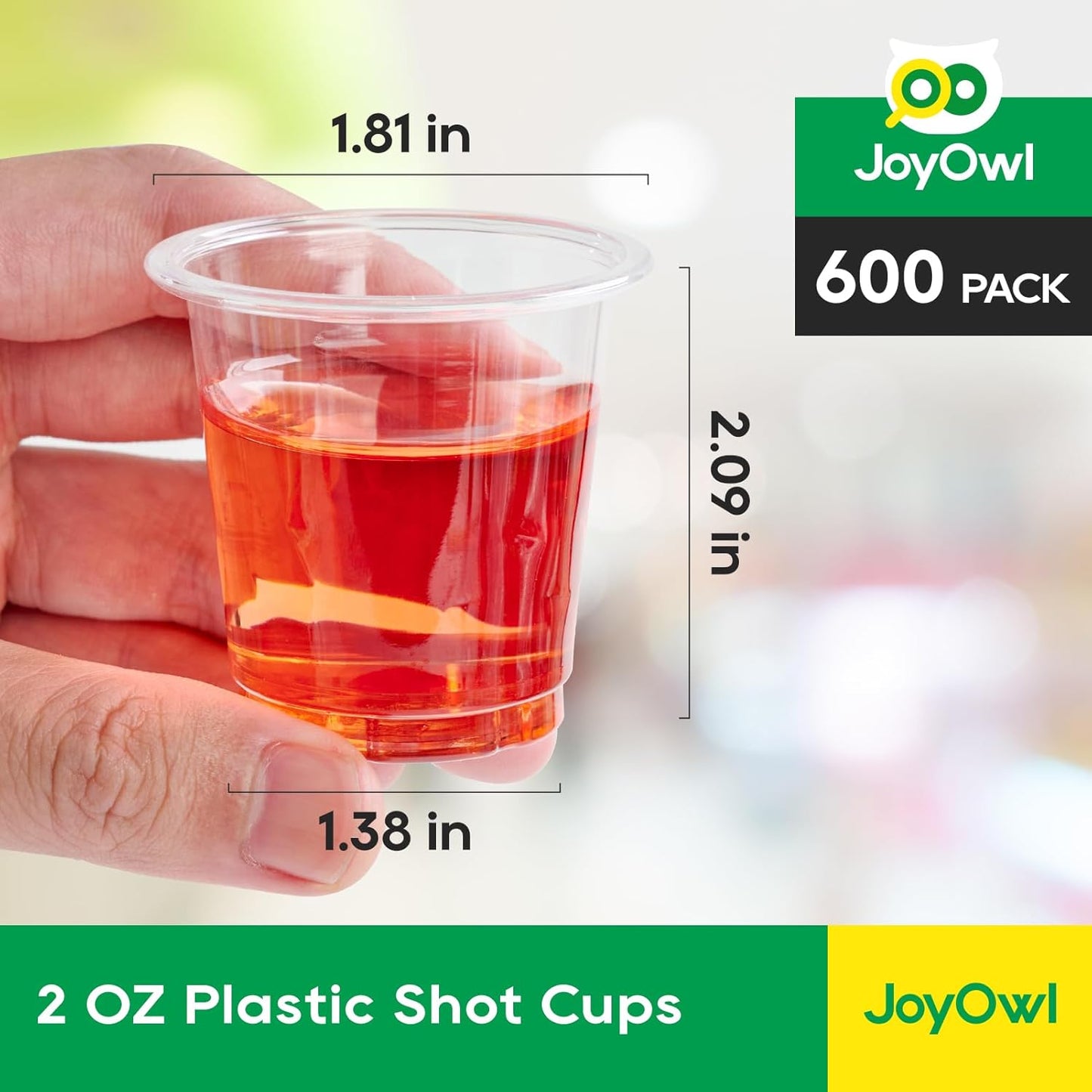 1200 pack 2 OZ Plastic Shot Glasses, Mini Disposable Shot Cups for Party, Events, Whiskey and Wine Tasting