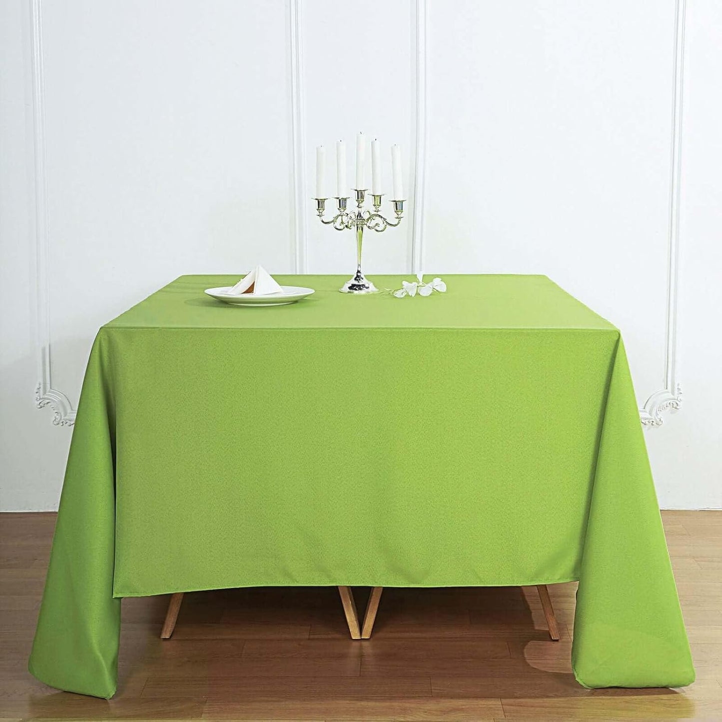 Efavormart 90" Wholesale Linens Polyester Square Linen Tablecloth for Kitchen Dining Catering Wedding Birthday Party - Lime Green