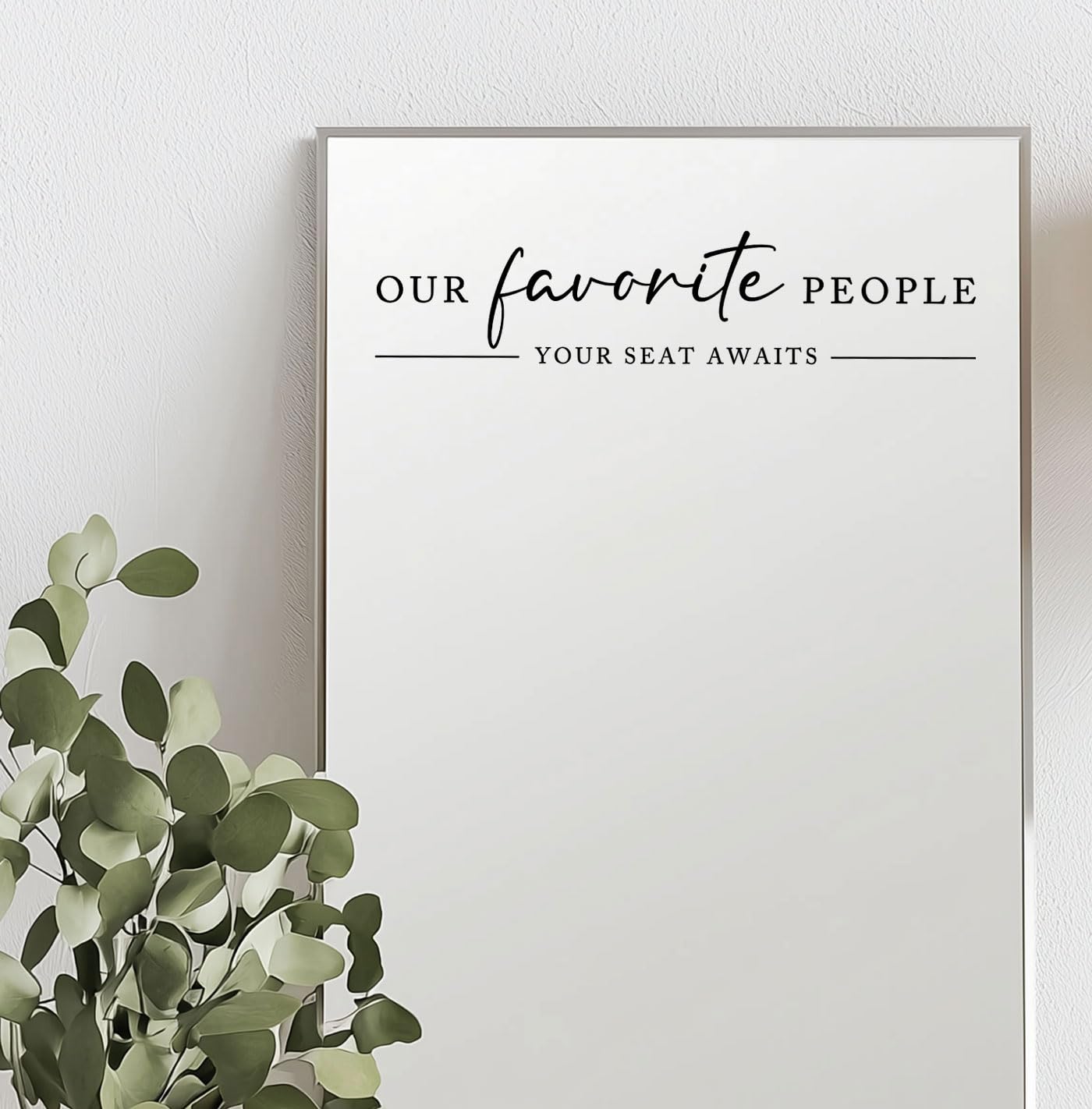 Our Favorite People Vinyl Decal, Find Your Seat Vinyl Decal, Wedding Sign Decal, Seating Chart Sticker, Our Favorite People Sticker, Wedding Removable Adhesive (Black, Wide 17")