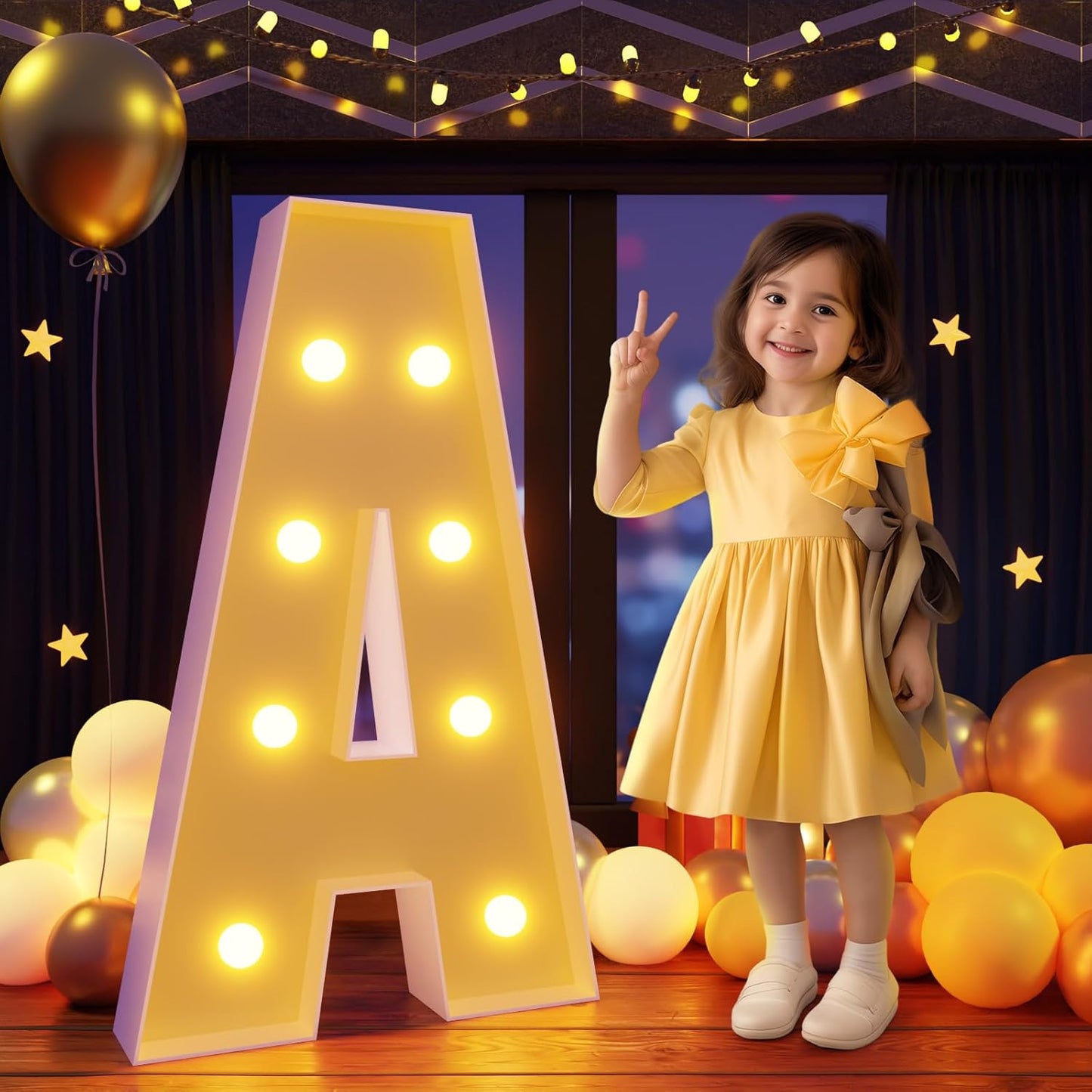 Marquee Letters 3 Feet Tall Large Light Up Letters A Baby Shower Decorations Marry Me Engagement Party Decor Yellow Light Birthday Decorations Balloon Arch Kit Foam Sign A