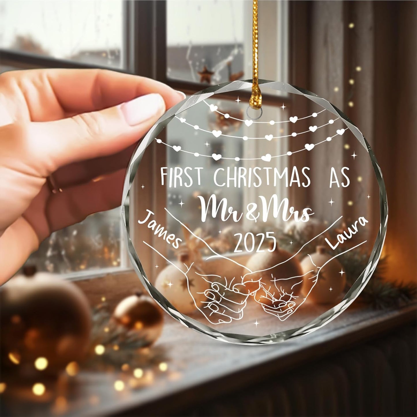 Personalized The Year We Became Mr & Mrs Christmas Ornament - Wedding Gifts For Newlywed Couple, Bride And Groom - Bridal Shower Ornaments 2025 - Wedding Gifts for Couples 2025