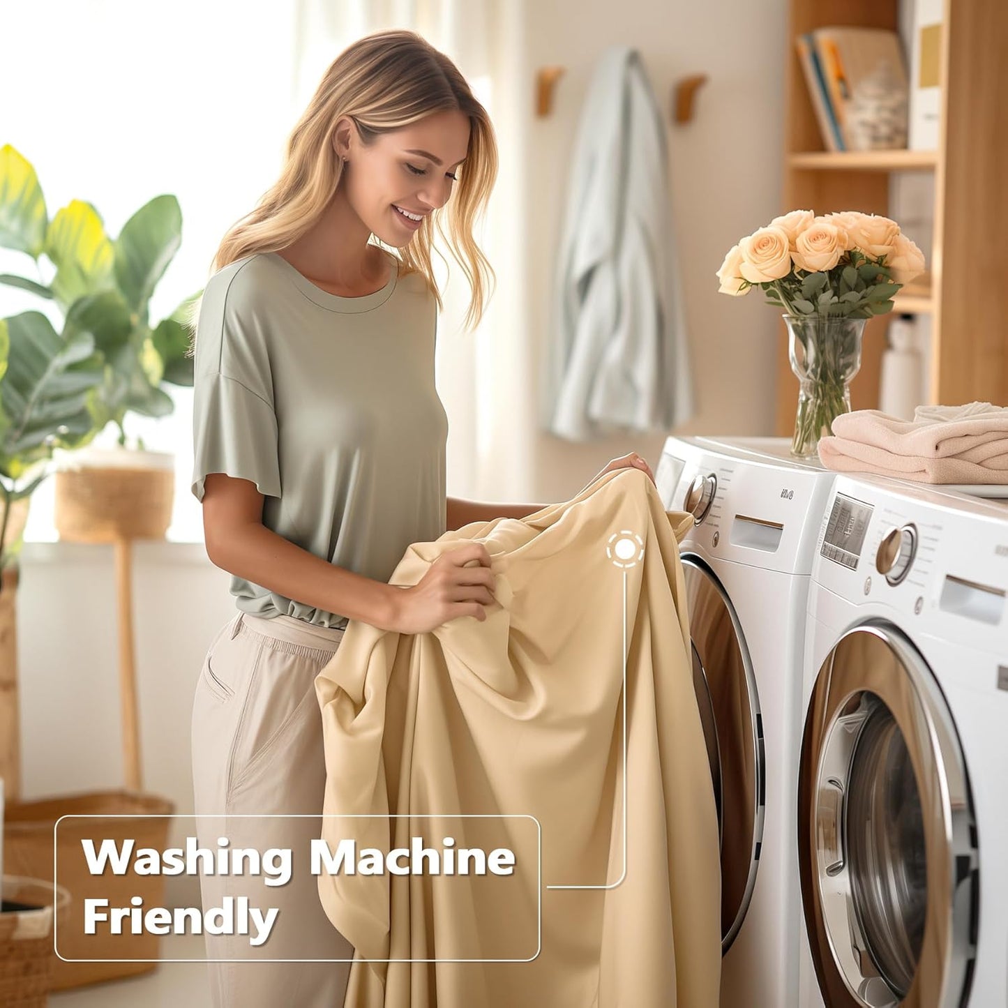 2 Pack Champagne Spandex Table Clothes for 6 Foot Rectangle Tables, 6FT Wrinkle Free Fitted Tablecloths Ruffles Design Table Cover for Party, Banquet, Wedding and Events