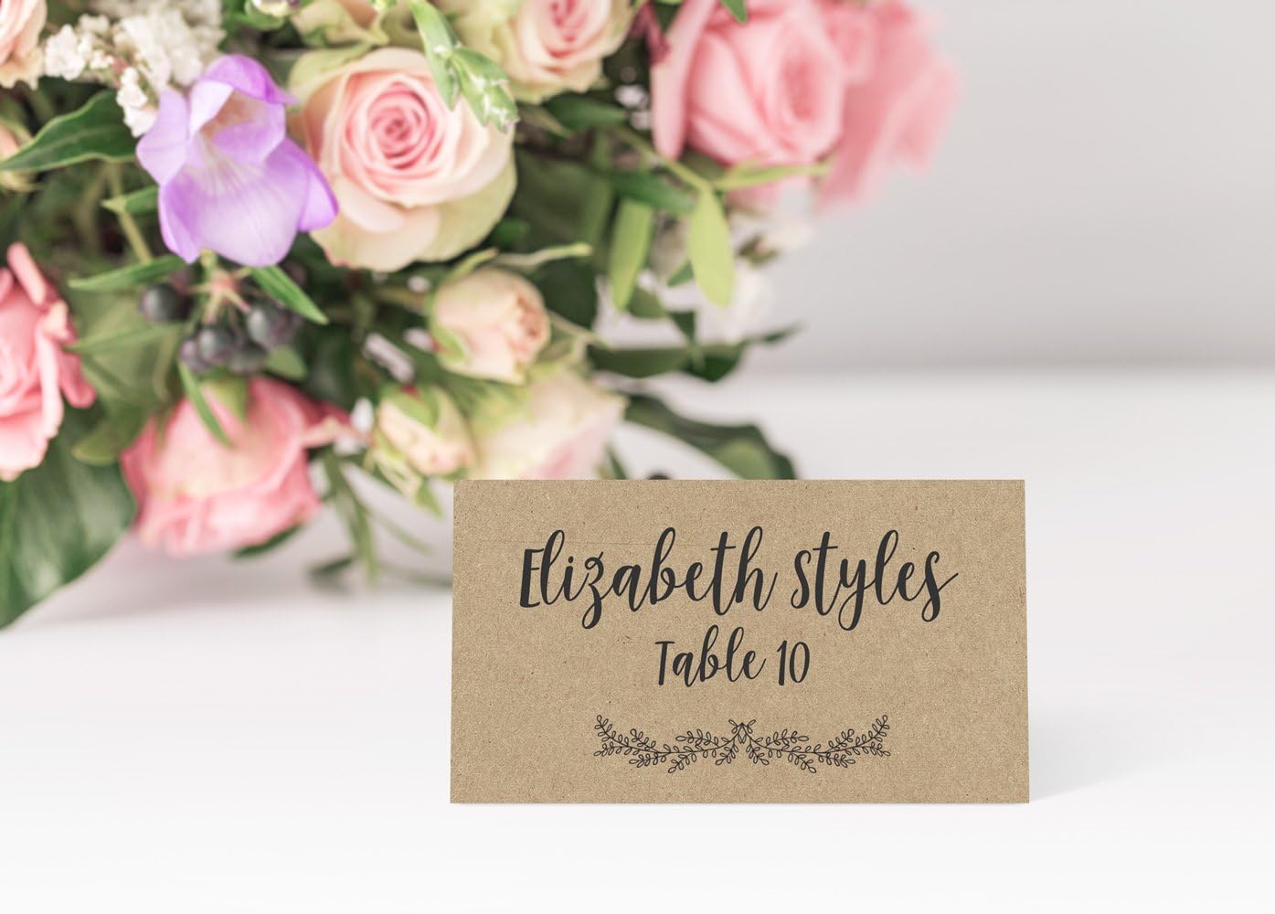 Printed Party Table Place Cards for All Occasions and Events, Set of 25 (Kraft)