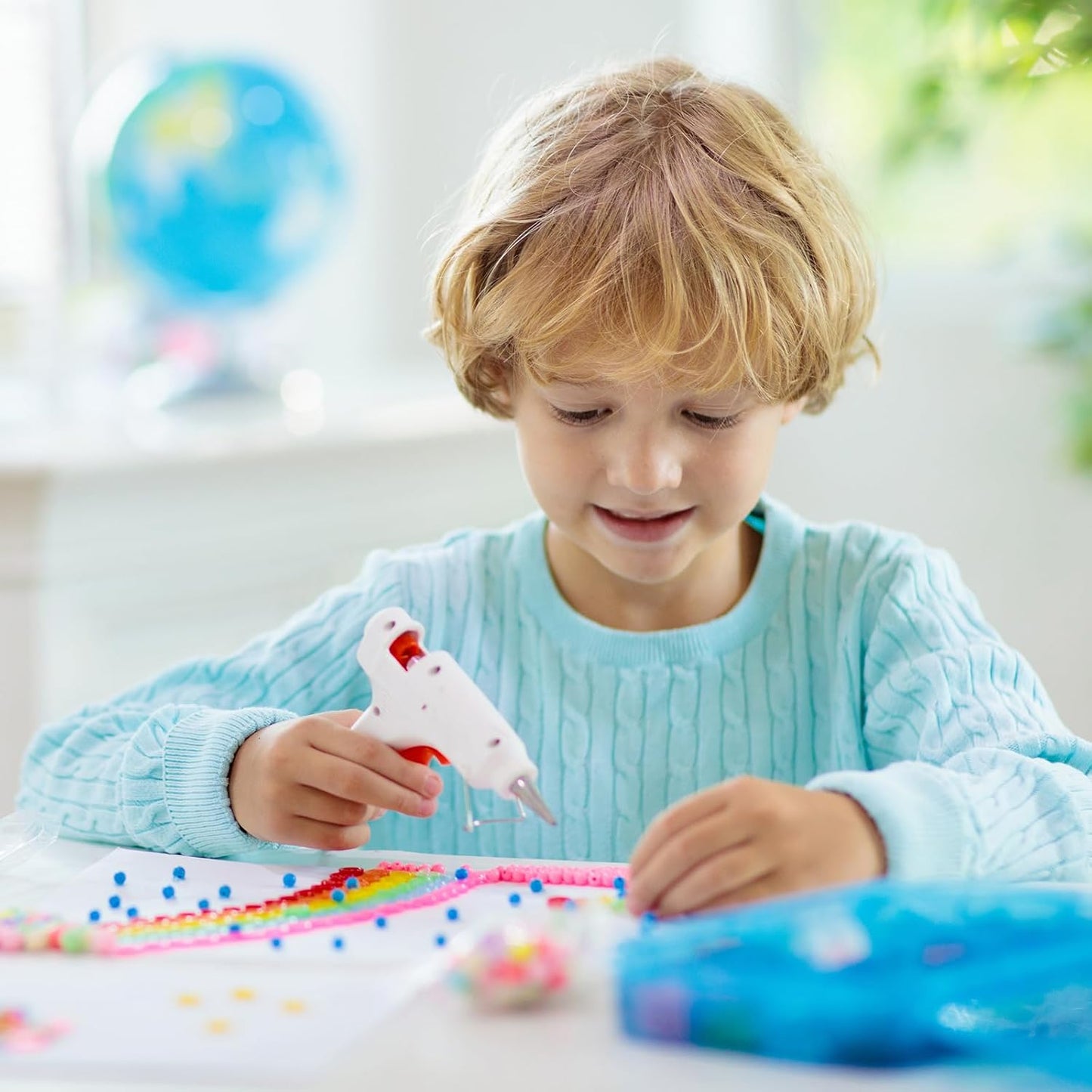 uxcell 20pcs Hot Glue Sticks for Glue Gun 7mm/0.27-inch x 8-inch Mini Hot Melt Adhesive Glue Stick Glitter White