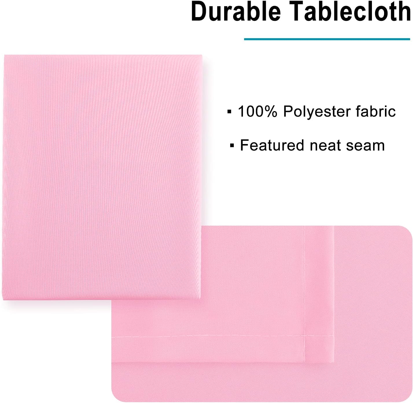 Hiasan Tablecloth for Rectangle Tables - 70 x 140 inch - Waterproof, Spillproof & Wrinkle Resistant Washable Polyester Table Cloth for Dining/Party/Outdoor Picnic, Pink