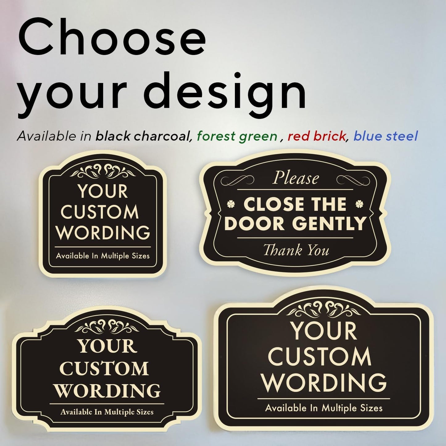 Personalized Custom Decorative Outdoor Metal Signs, Aluminum, Black Charcoal, 18x12 Inches, Waterproof, Made in USA