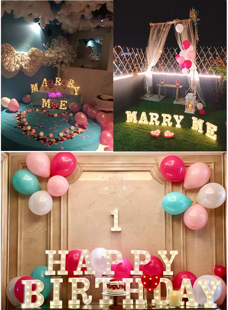 MUMUXI Marquee Light Up Letters | Large Light Up Numbers | Battery Powered and Bright with Every Letter of The Alphabet | for Wedding, Birthday, Party, Celebration, Christmas or Home Decoration (5)