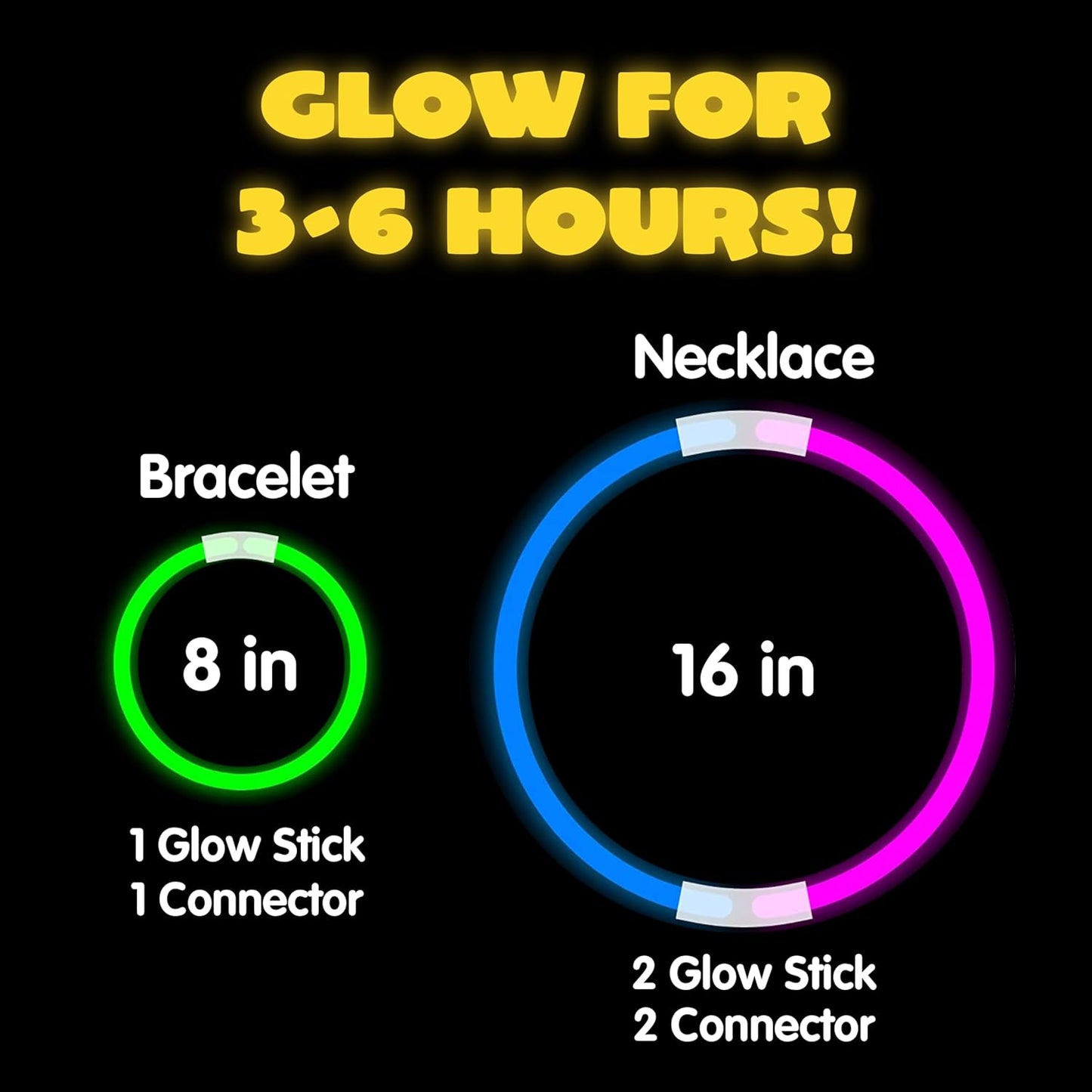JOYIN 1000 Pcs 8" Glowsticks, Halloween Supplies Pack, Bracelets Necklaces, Glow in the Dark Party Favors, Easter, Christmas, Football Party Supplies
