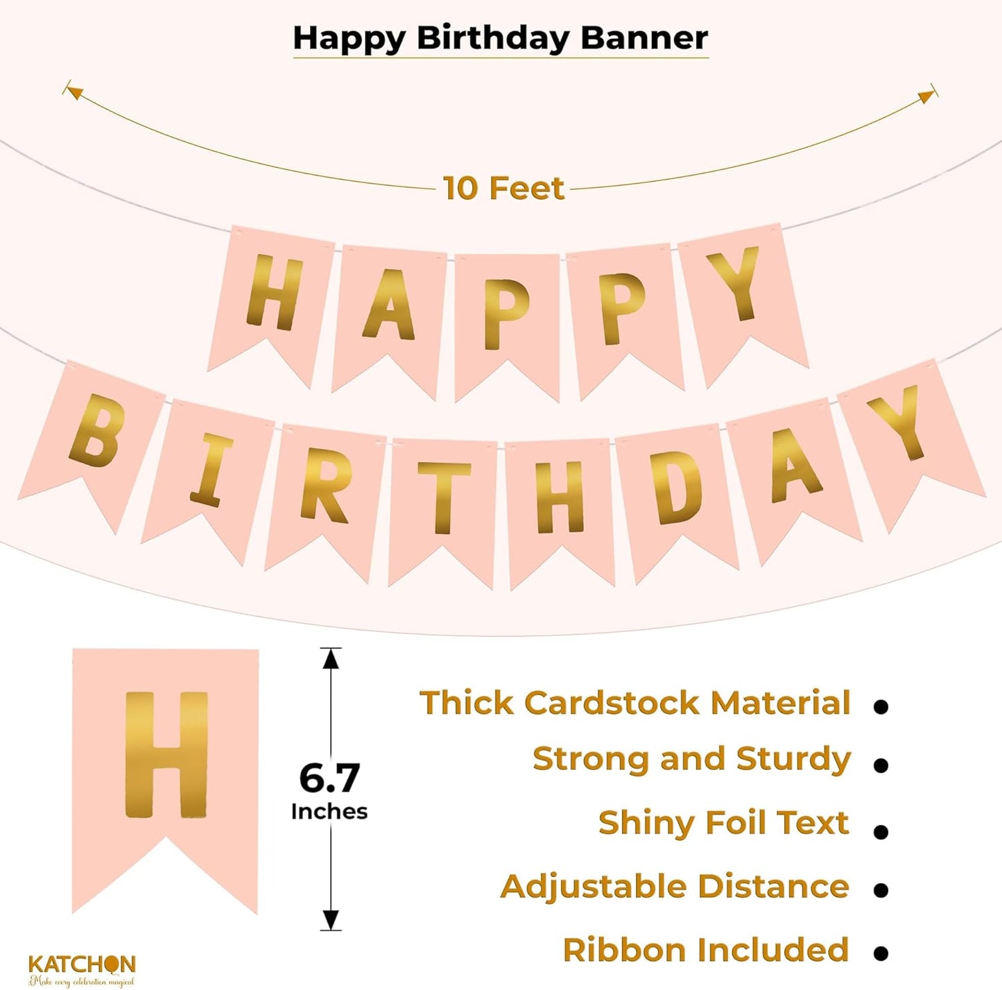KatchOn, Pink 21st Birthday Decorations Set with Lip & Star Balloons – Pack of 42 | Happy Birthday Banner & Lip Decor | 21st Happy Birthday Decorations for Women, Girls & Her | Pink Party Decorations