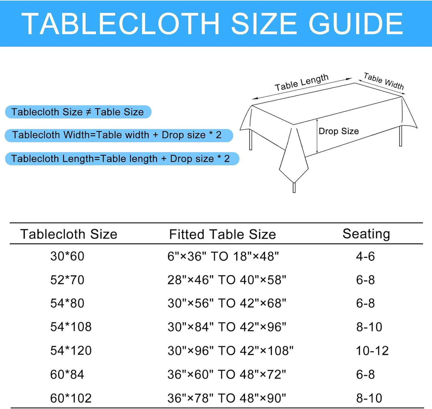 Hiasan Faux Linen Rectangle Tablecloth - Wrinkle and Stain Resistant Washable Table Cloth for Kitchen Dining Room Holiday Table Cover for Party Dinner, Black, 54 x 108 Inch