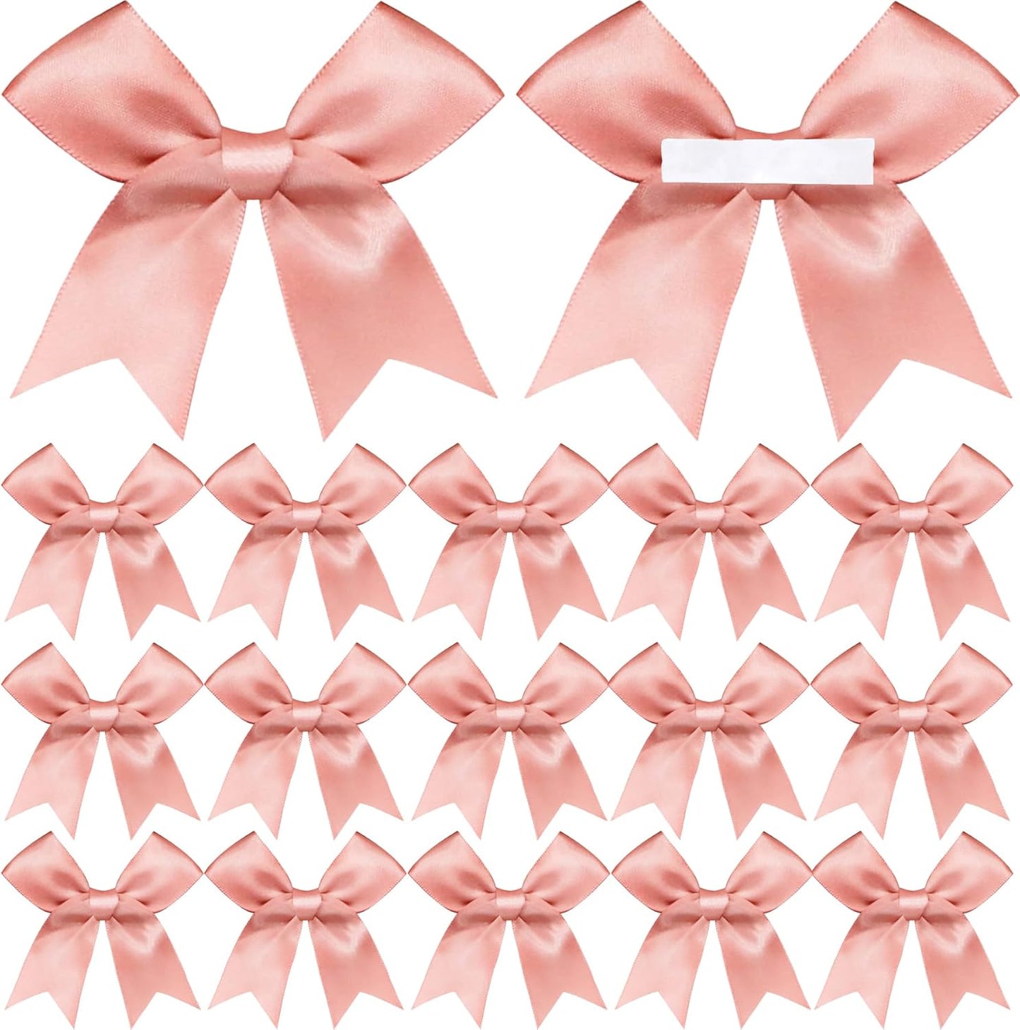 50 Pieces Gift Wrap Bows Premium Satin Ribbon Bows 3.3 Inch Craft Bows for Gift Wrapping DIY Treat Bags Holiday Gifts Bag Party Decorations, Wedding Decor Christmas Birthday Presents (Rose Pink)