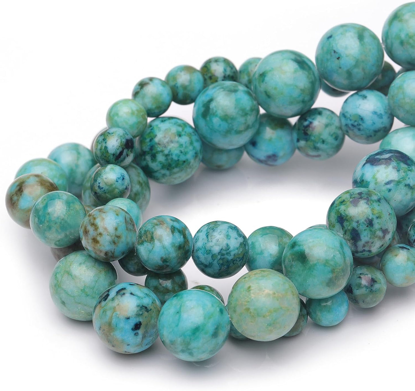 6mm Natural Stone Beads for Jewelry Making,Blue Imperial Turquoise Polished Smooth Round Gemstone Beads for Bracelet Necklace 15 Inch