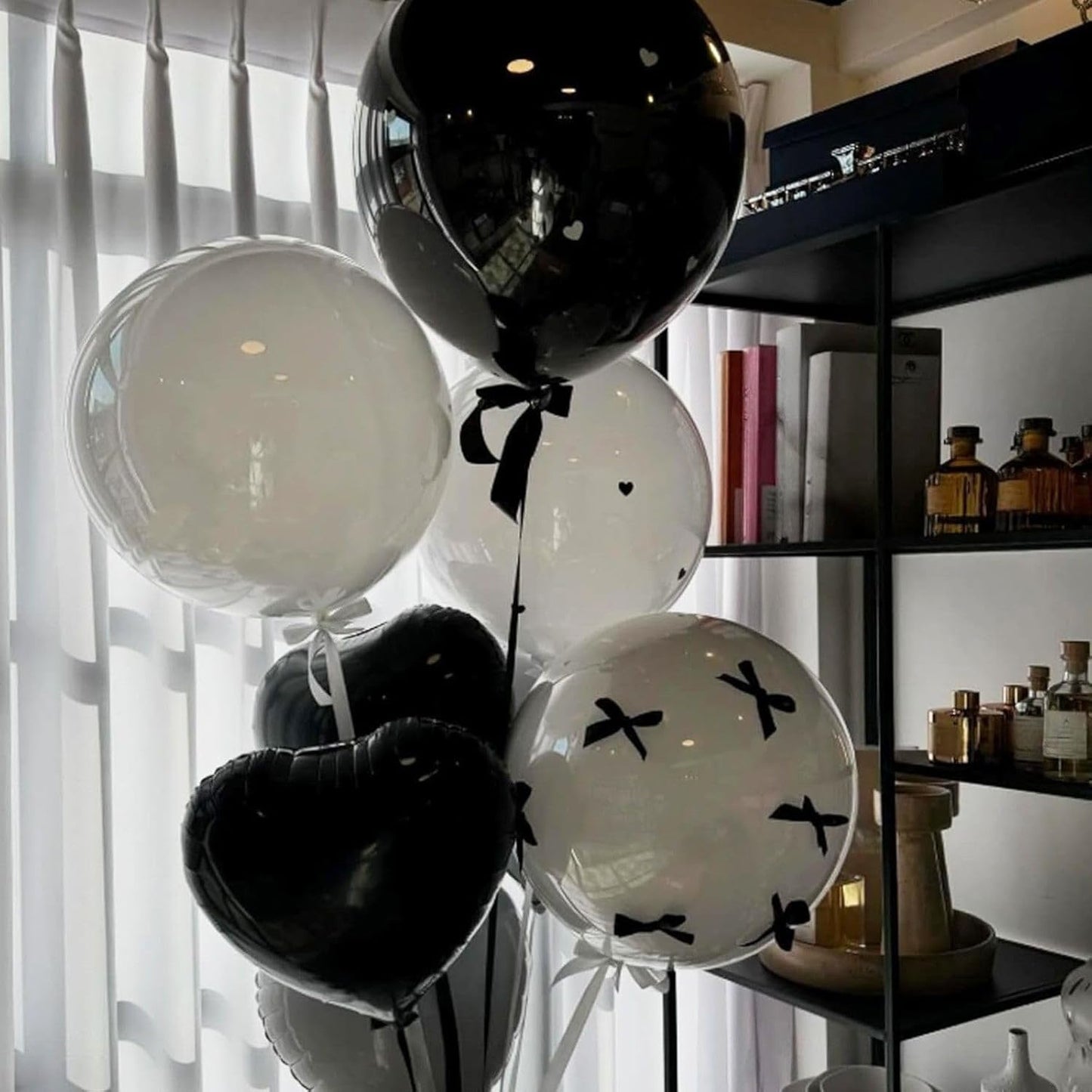 Black Heart Balloons,12Pcs 18 Inch Black Foil Love Heart Shaped Balloons for Valentines Day Birthday Party Wedding Engagement Anniversary Celebration Baby Shower Decorations