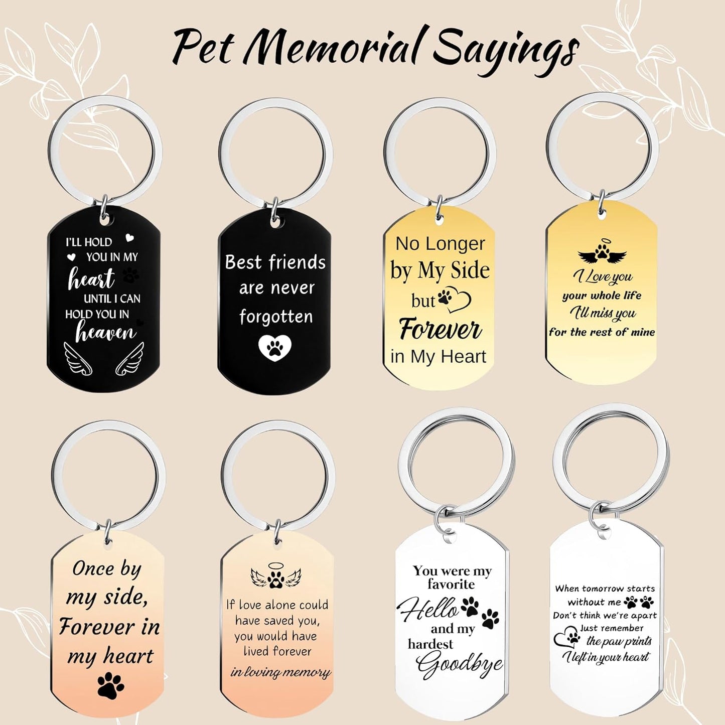 Personalized Pet Memorial Photo Keychain,Custom DogCat Remembrance Keychains with Picture Text,Loss of Pet Sympathy Key Chain