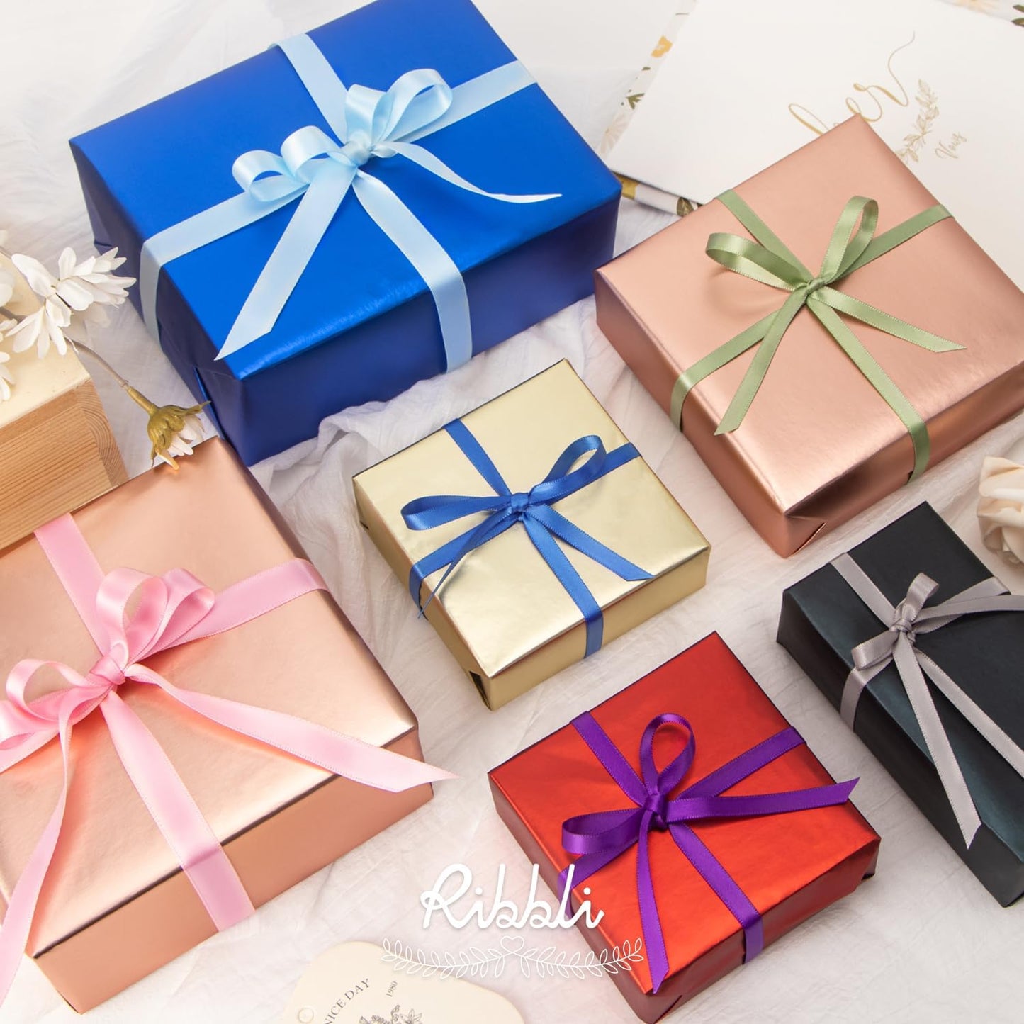 Ribbli Purple Double Faced Satin Ribbon,1/2 Inch x Continuous 25 Yards,Use for Craft Bows Bouquet, Gift Wrapping, Wedding Decoration, Floral Arrangement