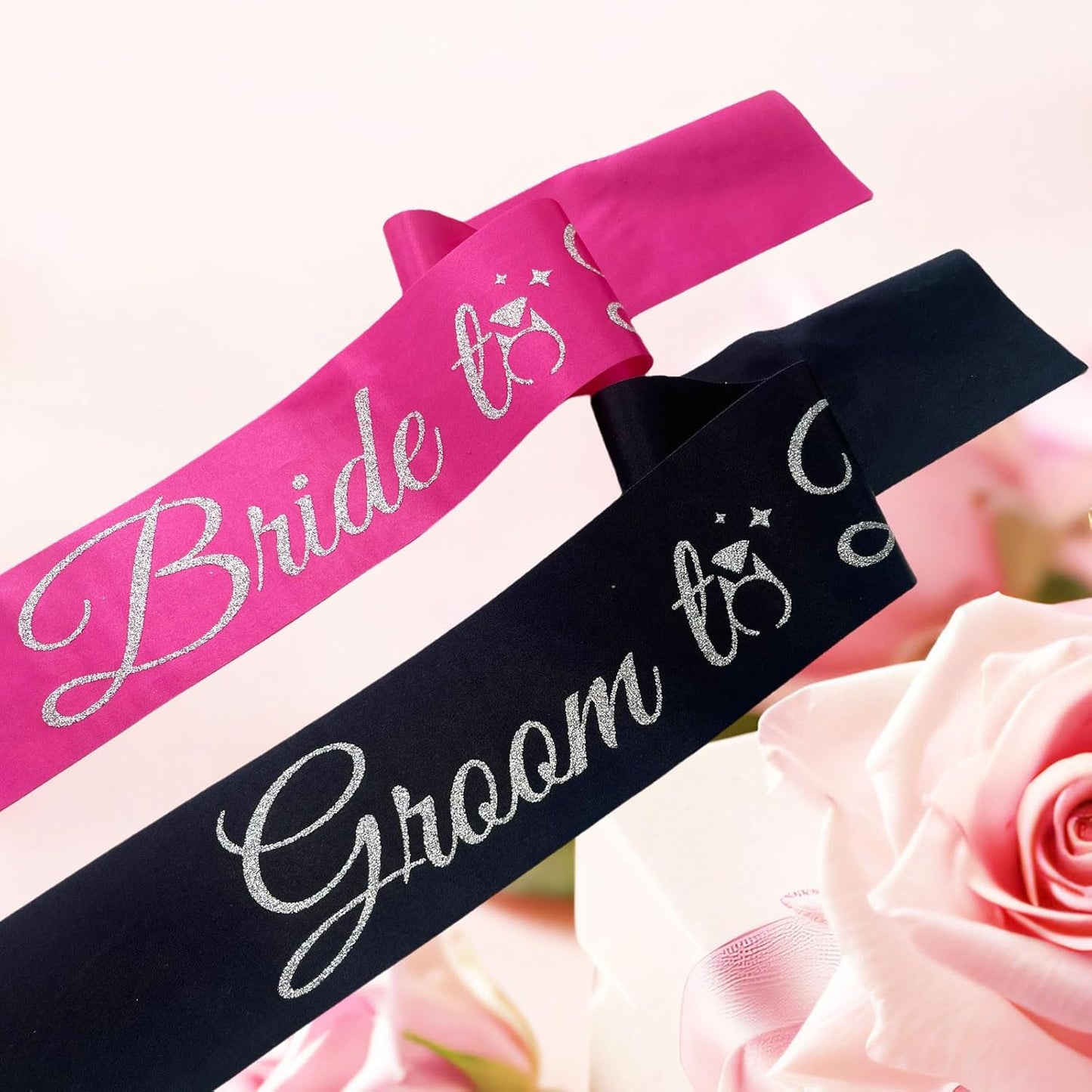 Bride Sash Bachelorette Party Bride and Groom to Be Sash for Bridal Shower Wedding Hen Party Decorations Engagement Gifts,Hot Pink
