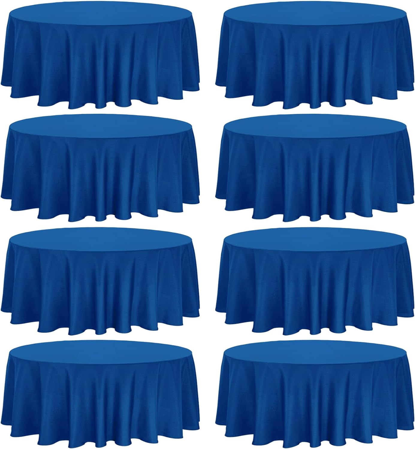 8 Pack Premium Round Tablecloth 90 Inch Round Table Covers Washable Polyester Fabric Round Table Clothes for Wedding Party Reception Banquet Buffet Restaurant (Royal Blue, 90 Inch)