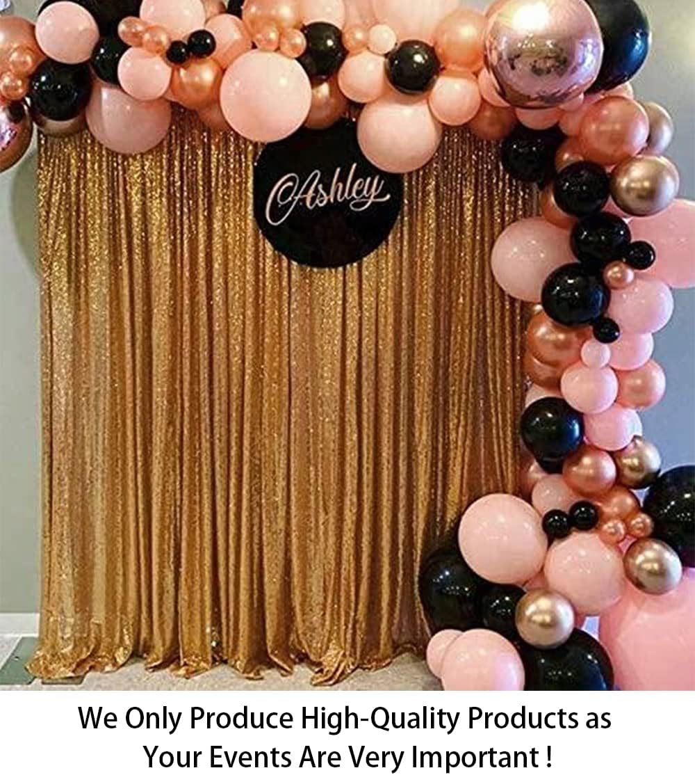 ShinyBeauty Sequin Curtain-Backdrop-5FTx10FT-Gold-Sequin Fabric Photo Booth Backdrop Glitter Backdrop Gold Photography Backdrop