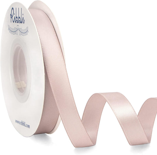 Ribbli Vanilla Double Faced Satin Ribbon,1/2” x Continuous 25 Yards,Use for Craft Bows Bouquet, Gift Wrapping, Wedding Decoration, Floral Arrangement